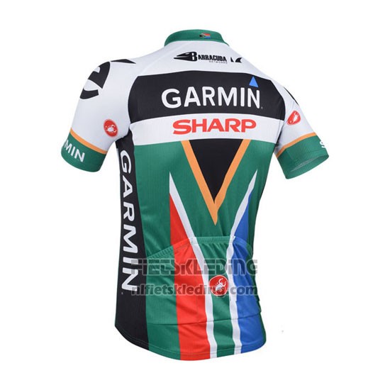 2013 Fietskleding Garmin Sharp Kampioen Zuid-afrika Korte Mouwen en Koersbroek